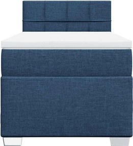 vidaXL Κρεβάτι Boxspring με Στρώμα Μπλε 80x200 εκ. Υφασμάτινο