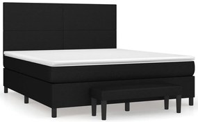 vidaXL Κρεβάτι Boxspring με Στρώμα Μαύρο 160x200 εκ. Υφασμάτινο