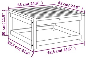 Τραπέζι Κήπου 63 x 63 x 30 εκ. από Μασίφ Ξύλο Ακακίας - Καφέ