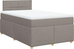 vidaXL Κρεβάτι Boxspring με Στρώμα Taupe 120x200 εκ. Υφασμάτινο