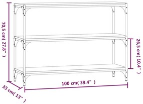 ΒΙΒΛΙΟΘΗΚΗ ΜΑΥΡΗ 100X33X70,5 ΕΚ. ΕΠΕΞΕΡΓΑΣΜΕΝΟ ΞΥΛΟ &amp; ΑΤΣΑΛΙ 819352