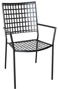 Πολυθρόνα Μεταλλική Castello Mesh Μαύρη 57x62x89cm