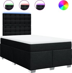 vidaXL Κρεβάτι Boxspring με Στρώμα Μαύρο 120x190 εκ. Υφασμάτινο