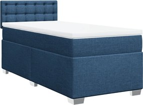vidaXL Κρεβάτι Boxspring με Στρώμα Μπλε 100 x 200 εκ. Υφασμάτινο