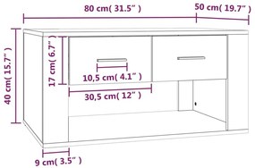 Τραπεζάκι Σαλονιού Καπνιστή Δρυς 80x50x40 εκ. Επεξεργασμ. Ξύλο - Καφέ