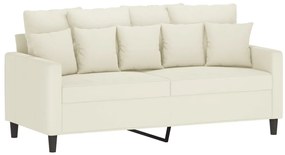 vidaXL Πολυθρόνες Σετ 3 Τεμαχίων Κρεμ από Βελούδο με Μαξιλάρια