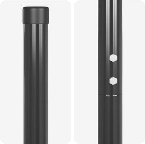 vidaXL Στύλος Περιφράξεων 2 pcs Γκρι Ατσάλι με Επικάλυψη Πούδρας