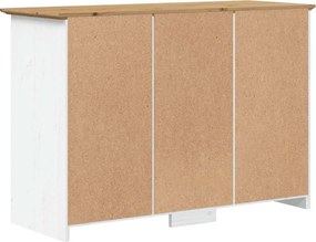 vidaXL Ντουλάπι BODO Λευκό/Καφέ 115,5x44x80 εκ. από Μασίφ Ξύλο Πεύκου