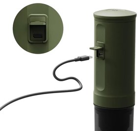 Φορητή μηχανή εσπρέσο Outin Nano Forest Green, 12/24 V, 7500mAh, 20bar, 80 ml, Φόρτιση USB, Αλεσμένο + κάψουλες, Πράσινο