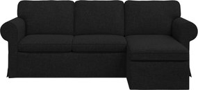 vidaXL Καναπές Μαύρο 215 x 138 x 80 εκ ύφασμα