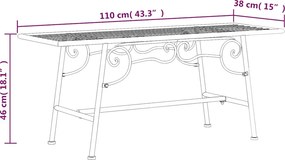vidaXL Παγκάκι Δέντρου Μαύρο 110 εκ. από Ατσάλι