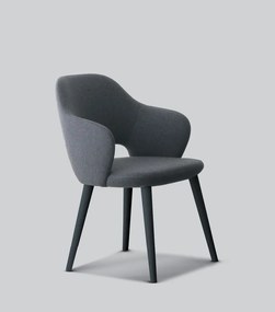 Καρέκλα Letizia-b L12 60x60x82  Wooden fixed base - Fabric