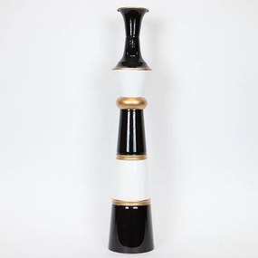 Βάζο Επιδαπέδιο Μεταλλικό 752-22014 17x17x86.5cm Gold-Black-White Estheti Home Metal