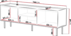 Έπιπλο τηλεόρασης Lucca-Leuko - 166.00Χ59.00Χ40.00cm