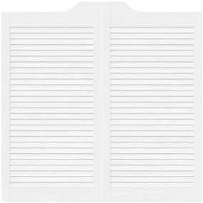 vidaXL Swing Doors Louvred Design 1 ζεύγος Λευκό 100x100 cm