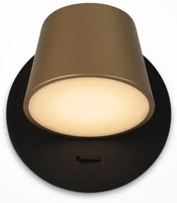 Απλίκα Φωτιστικό Τοίχου LED 7W Pixel 3000K Φ12 MAYTONI-MOD421WL-L6BBS3K-Μαύρο - Χάλκινο MOD421WL-L6BBS3K