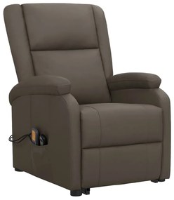 vidaXL Πολυθρόνα Μασάζ Ανακλινόμενη Γκρι Συνθετικό Δέρμα