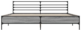 vidaXL Πλαίσιο Κρεβατιού Γκρι Sonoma 180x200 εκ. Επεξ. Ξύλο &amp; Μέταλλο