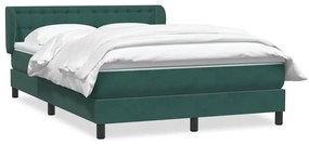 vidaXL Κρεβάτι Boxspring με Στρώμα Σκούρο Πράσινο 160x210εκ. Βελούδινο