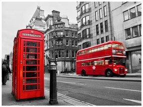 Φωτοταπετσαρία - Red bus and phone box in London 400x309