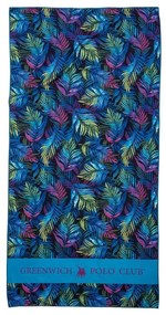 Πετσέτα Θαλάσσης 3801 Blue-Green-Fuchsia Greenwich Polo Club Beach 80x170cm Microfiber