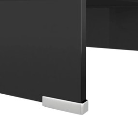 vidaXL Βάση Τηλεόρασης/Οθόνης Μαύρη 40 x 25 x 11 εκ. Γυάλινη