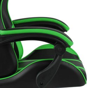 vidaXL Καρέκλα Racing Μαύρο / Πράσινο από Συνθετικό Δέρμα