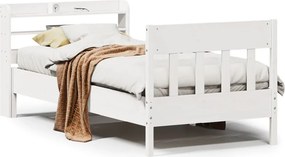 vidaXL Σκελετός Κρεβ. Χωρίς Στρώμα Λευκό 90x190 εκ Μασίφ Πεύκο