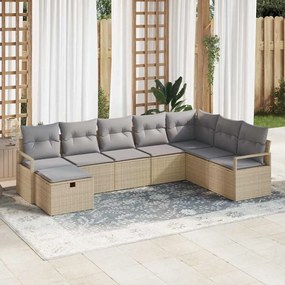 vidaXL Σετ Καναπέ Κήπου 8 pcs μπεζ και ανοιχτό γκρι 287 x 177 x 85 εκ.