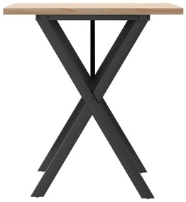 vidaXL Τραπέζι Τραπεζαρίας Πλαίσιο X Μασίφ Πεύκο/Ατσάλι