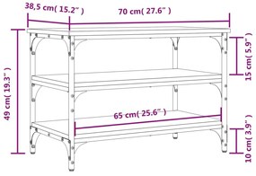 Παπουτσοθήκη Sonoma Δρυς 70x38,5x49 εκ. από Επεξεργασμένο Ξύλο - Καφέ