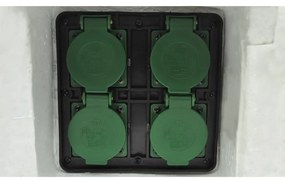 vidaXL Πολύπριζο Κήπου 4 Θέσεων Αδιάβροχο Λευκό από Ρητίνη