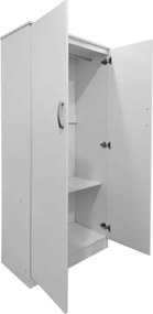 Ντουλάπα δίφυλλη Athos pakoworld σε λευκή απόχρωση 80x42x180εκ