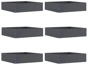 vidaXL Περίγραμμα γκαζόν 6 pcs Ανθρακί 50 x 50 x 13 εκ Ατσάλι