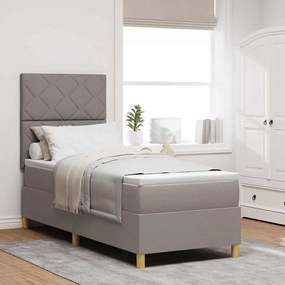 vidaXL LED Κρεβάτι με βάθρο με στρώμα Taupe 80 x 200 cm ύφασμα