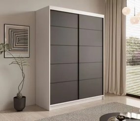 Ντουλάπα Naldo 150 συρόμενη -Leuko-Mauro