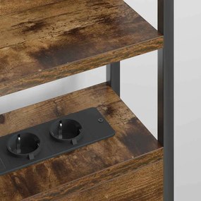 vidaXL Κεφαλάρι με ράφι Καπνιστή δρυς 140 cm Επεξεργασμένο ξύλο