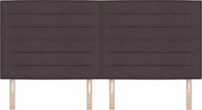 vidaXL Κεφαλάρι με κεφαλάρι Σκούρο Καφέ 200 cm Τεχνητό Δέρμα