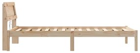 vidaXL Σκελετός Κρεβατιού Καφέ 90 x 190 cm Στερεά ξυλεία πεύκου