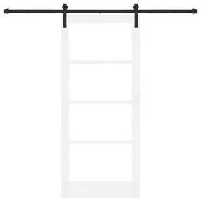 vidaXL Συρόμενη Πόρτα Λευκό 86 x 198.5 cm Ξύλο και μέταλλο