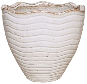 Κασπώ Πήλινο Κύματα 06-00-21271-S Φ30x30cm White-Terracotta Marhome Πηλός