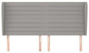 Κεφαλάρι με Πτερύγια Ανοιχτό Γκρι 203x23x118/128 εκ. Υφασμάτινο 3118118