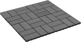 vidaXL Πλάκα Κατασκευής 11 pcs Γκρι 30 x 30 cm WPC