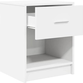 vidaXL Κομοδίνο με Συρτάρι Λευκό 40x34x50 εκ.
