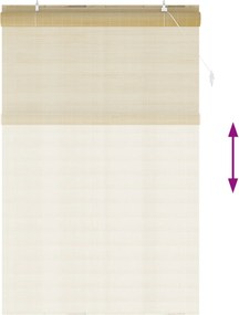 vidaXL Ρόλερ (στόρι) Φυσικό 130 x 220 εκ Μπαμπού
