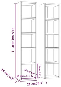 ΝΤΟΥΛΑΠΙΑ CD 2 ΤΕΜ. ΓΚΡΙ SONOMA 21X16X93,5 ΕΚ. ΕΠΕΞΕΡΓ. ΞΥΛΟ 815319