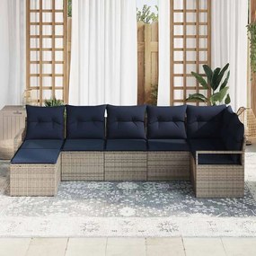 vidaXL Σετ Καναπέ 7 pcs Γκρι συνθετικό ρατάν