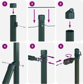 vidaXL Στύλος Περιφράξεων 26 pcs Πράσινο 3,2 x 3,2 x 100 εκ