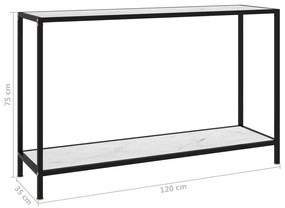 vidaXL Τραπέζι Κονσόλα Λευκό 120 x 35 x 75 εκ. από Ψημένο Γυαλί