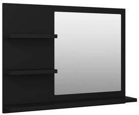 vidaXL Καθρέφτης Μπάνιου Μαύρος 60 x 10,5 x 45 εκ. Μοριοσανίδα